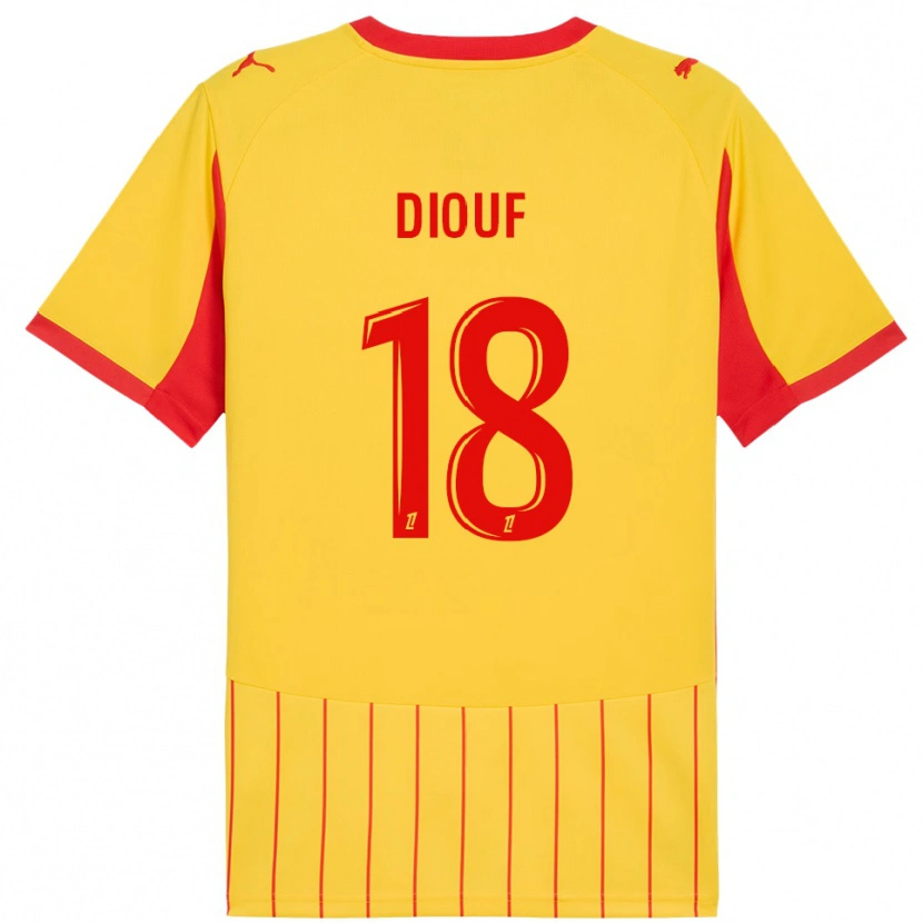 Danxen Uomo Maglia Andy Diouf #18 Giallo Rosso Kit Gara Home 2025/26 Maglietta