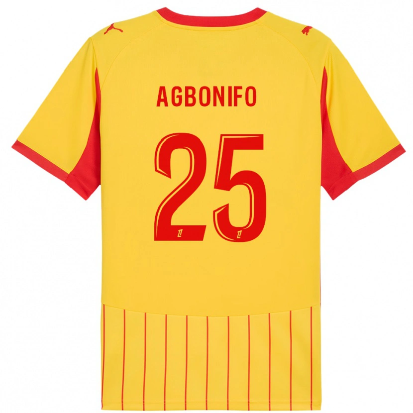 Danxen Uomo Maglia Jeremy Agbonifo #25 Giallo Rosso Kit Gara Home 2025/26 Maglietta