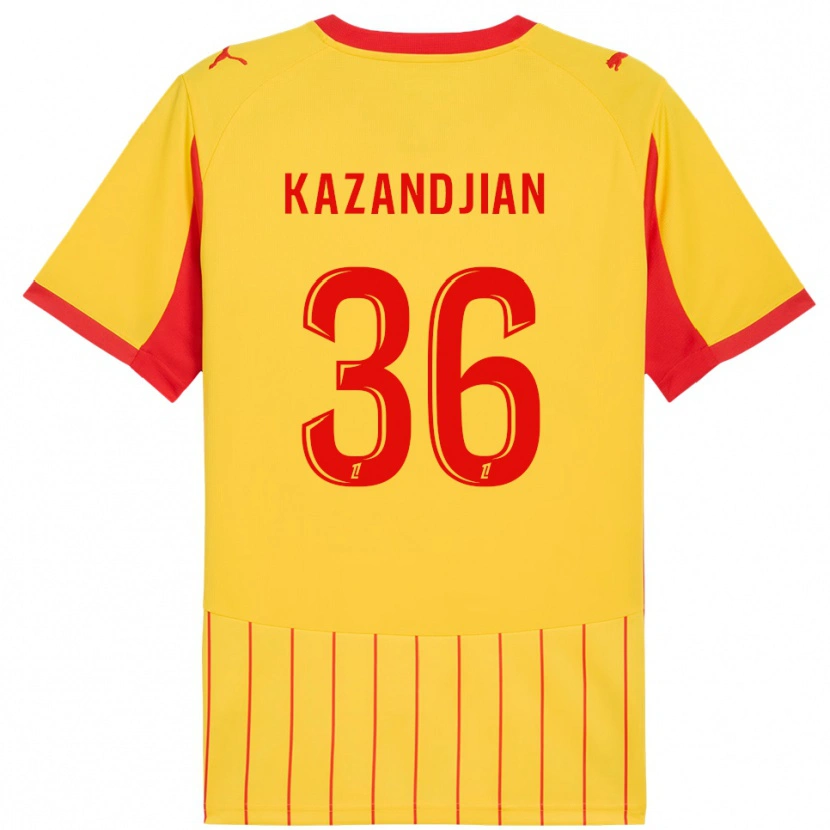 Danxen Uomo Maglia Lara Kazandjian #36 Giallo Rosso Kit Gara Home 2025/26 Maglietta