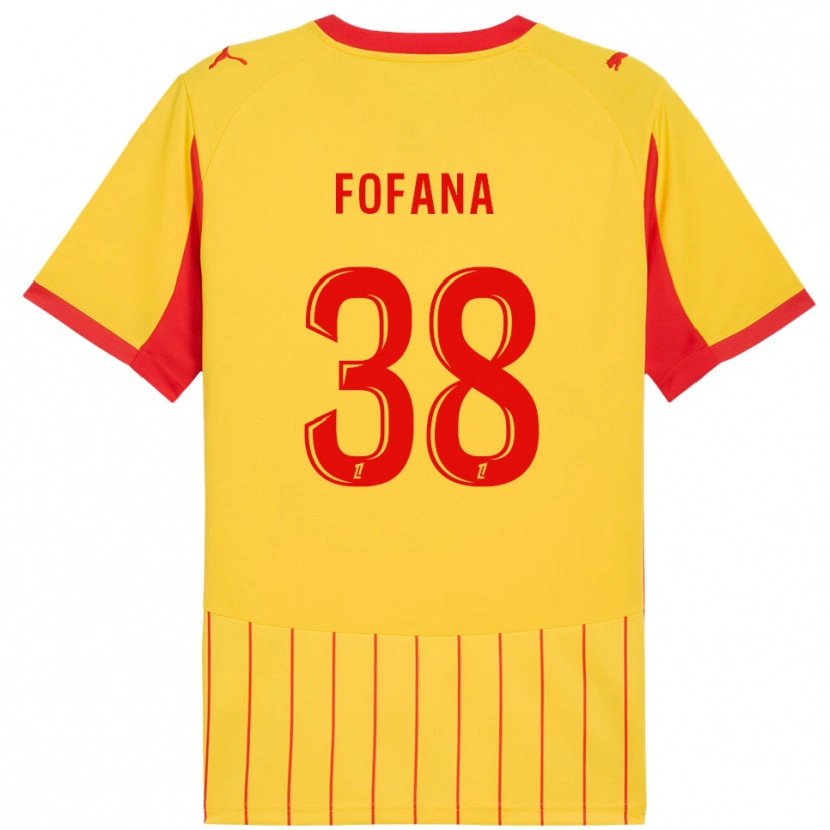 Danxen Uomo Maglia Rayan Fofana #38 Giallo Rosso Kit Gara Home 2025/26 Maglietta