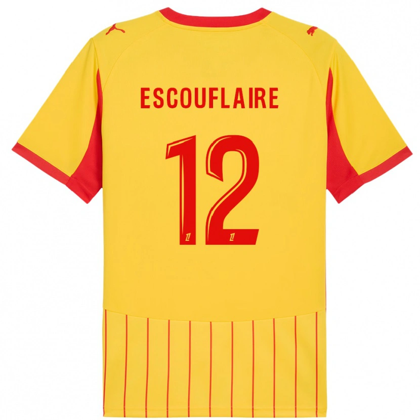 Danxen Uomo Maglia Mattéo Escouflaire #12 Giallo Rosso Kit Gara Home 2025/26 Maglietta