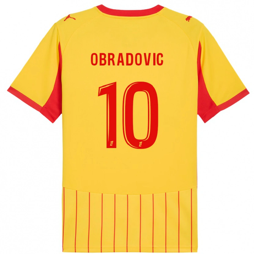 Danxen Uomo Maglia Ognjen Obradovic #10 Giallo Rosso Kit Gara Home 2025/26 Maglietta