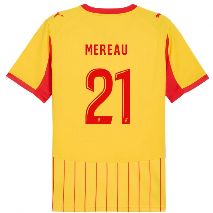 Danxen Uomo Maglia Alizée Mereau #21 Giallo Rosso Kit Gara Home 2025/26 Maglietta