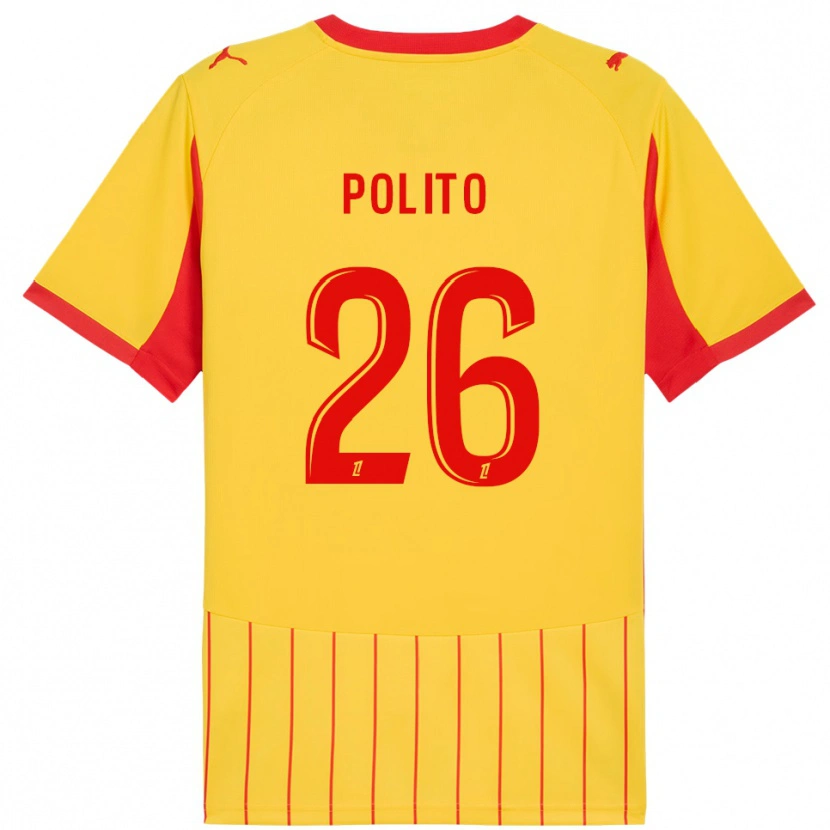 Danxen Uomo Maglia Carla Polito #26 Giallo Rosso Kit Gara Home 2025/26 Maglietta