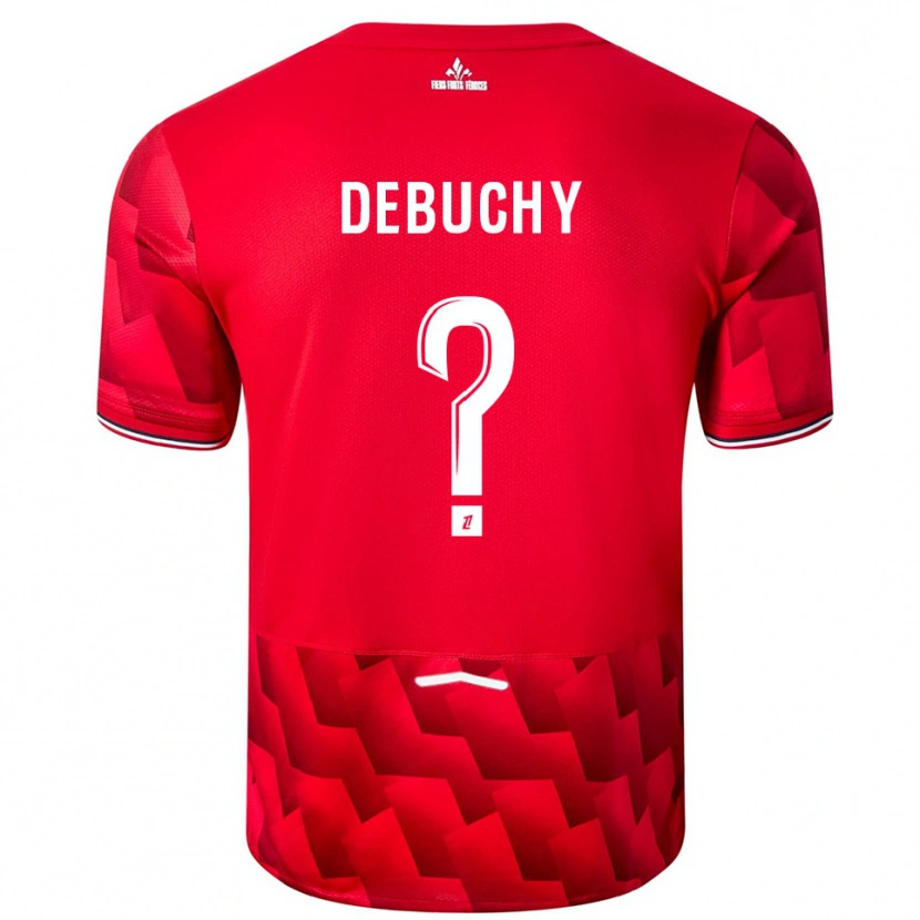 Danxen Uomo Maglia Lukas Debuchy #0 Rosso Bianco Kit Gara Home 2025/26 Maglietta