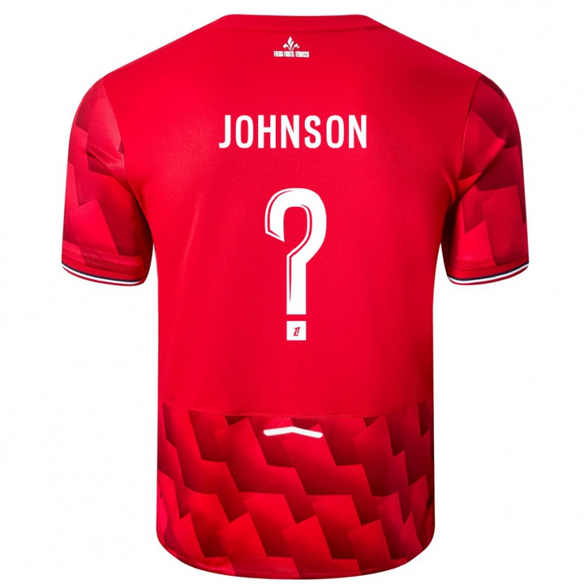 Danxen Uomo Maglia Kédie Johnson #0 Rosso Bianco Kit Gara Home 2025/26 Maglietta