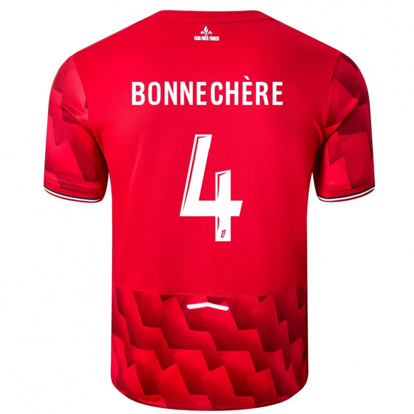 Danxen Uomo Maglia Victor Bonnechère #4 Rosso Bianco Kit Gara Home 2025/26 Maglietta