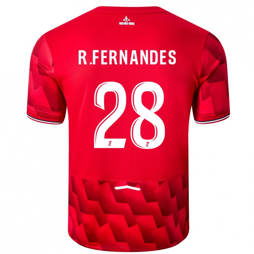 Danxen Uomo Maglia Rafael Fernandes #28 Rosso Bianco Kit Gara Home 2025/26 Maglietta