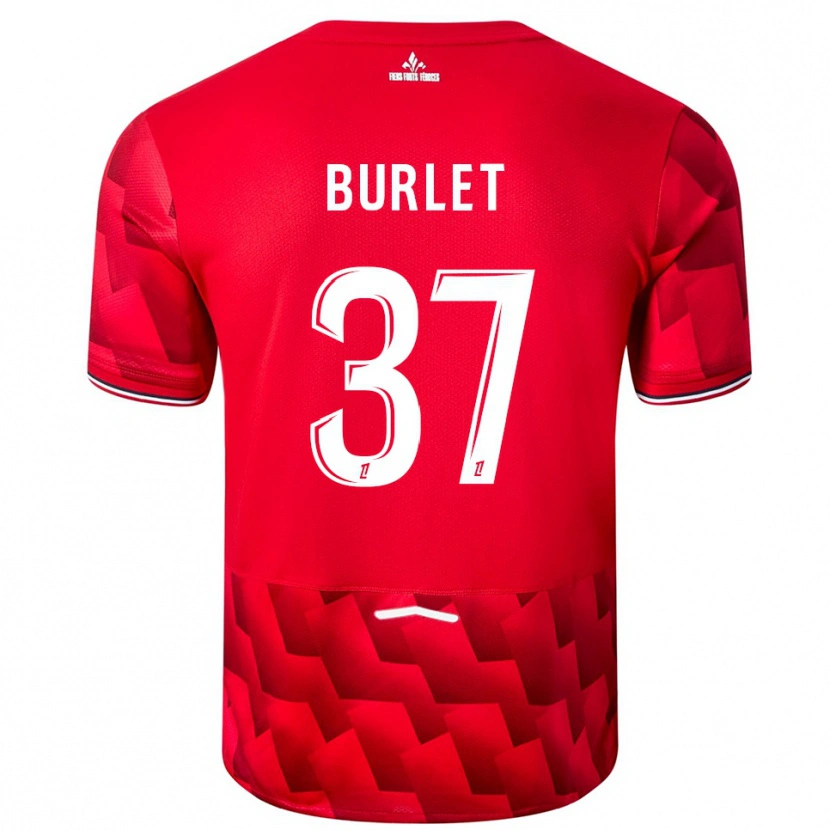 Danxen Uomo Maglia Vincent Burlet #37 Rosso Bianco Kit Gara Home 2025/26 Maglietta