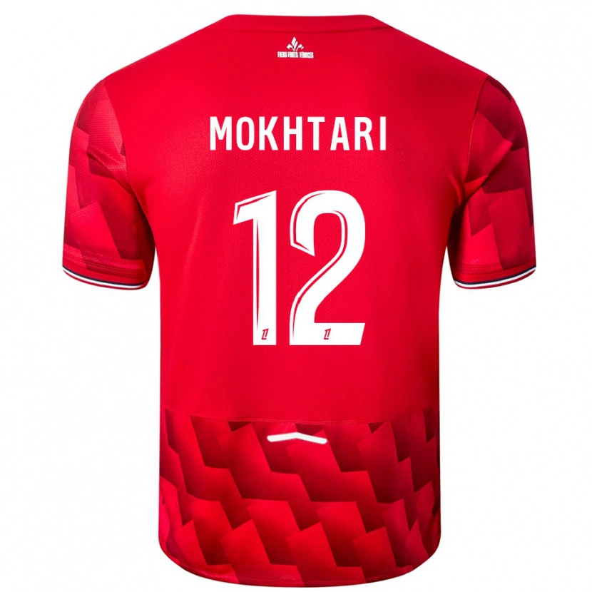 Danxen Uomo Maglia Brahim Mokhtari #12 Rosso Bianco Kit Gara Home 2025/26 Maglietta