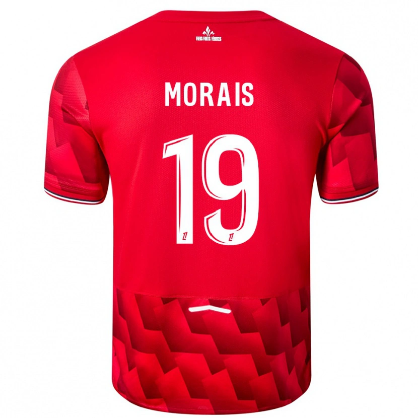 Danxen Uomo Maglia Tiago Morais #19 Rosso Bianco Kit Gara Home 2025/26 Maglietta