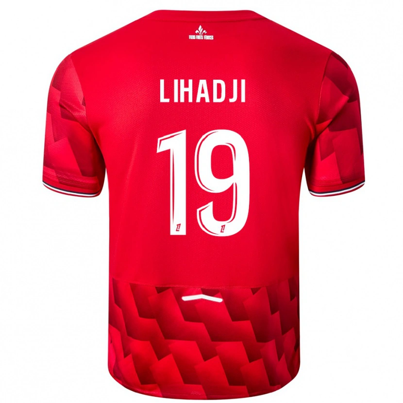 Danxen Uomo Maglia Isaac Lihadji #19 Rosso Bianco Kit Gara Home 2025/26 Maglietta