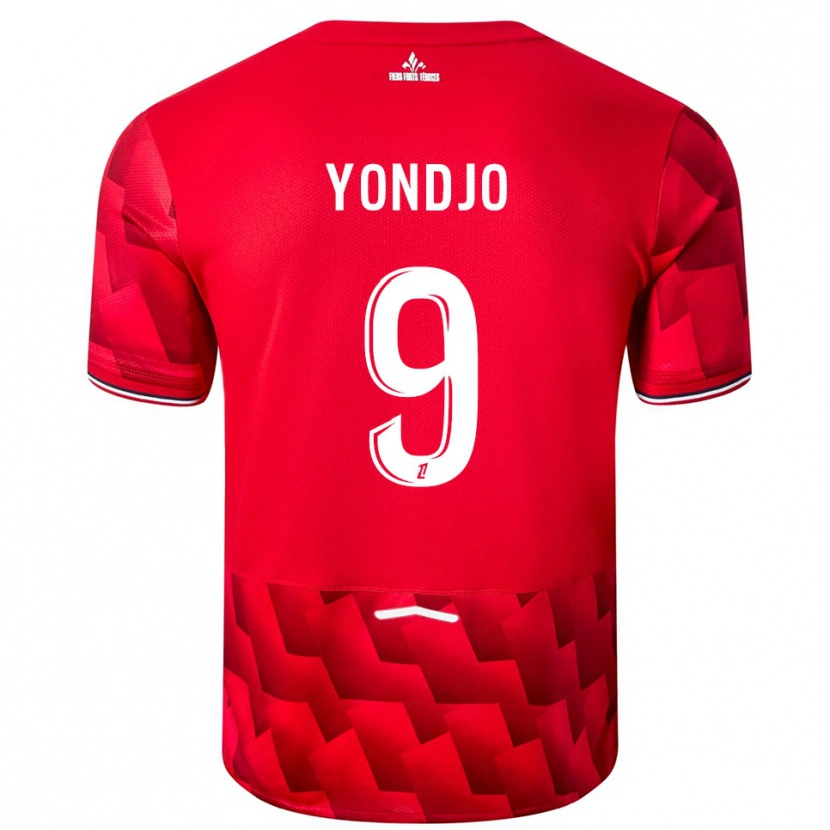 Danxen Uomo Maglia Angel Yondjo #9 Rosso Bianco Kit Gara Home 2025/26 Maglietta