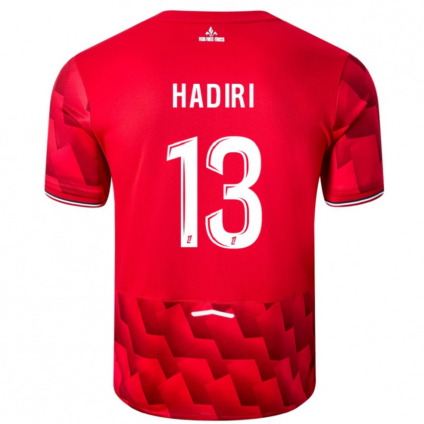 Danxen Uomo Maglia Elias Hadiri #13 Rosso Bianco Kit Gara Home 2025/26 Maglietta