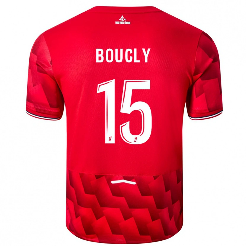 Danxen Uomo Maglia Maite Boucly #15 Rosso Bianco Kit Gara Home 2025/26 Maglietta