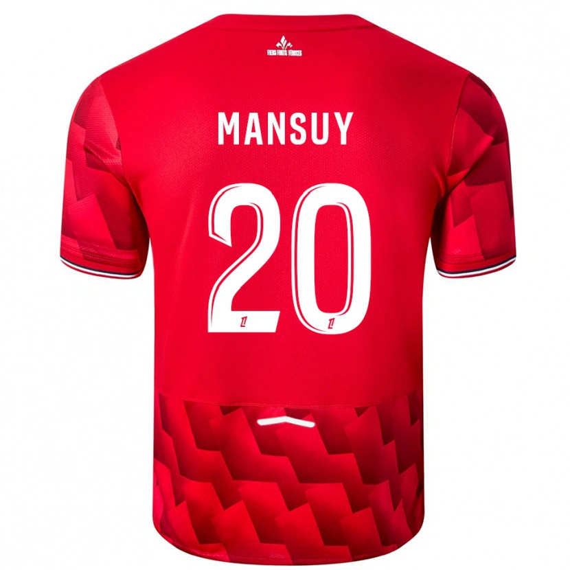 Danxen Uomo Maglia Heloise Mansuy #20 Rosso Bianco Kit Gara Home 2025/26 Maglietta