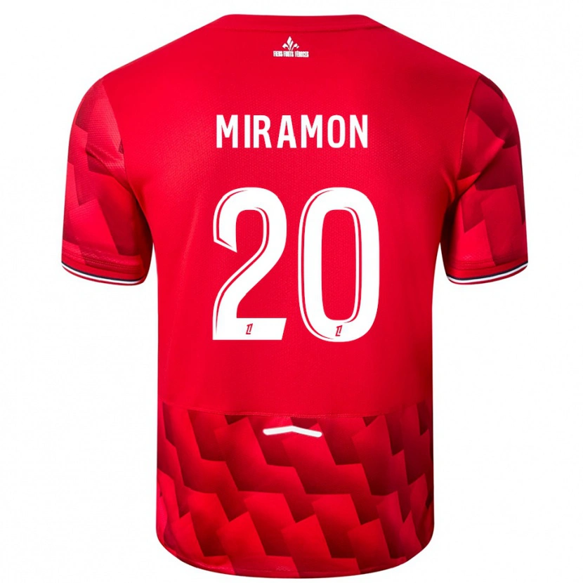 Danxen Uomo Maglia Ignacio Miramón #20 Rosso Bianco Kit Gara Home 2025/26 Maglietta