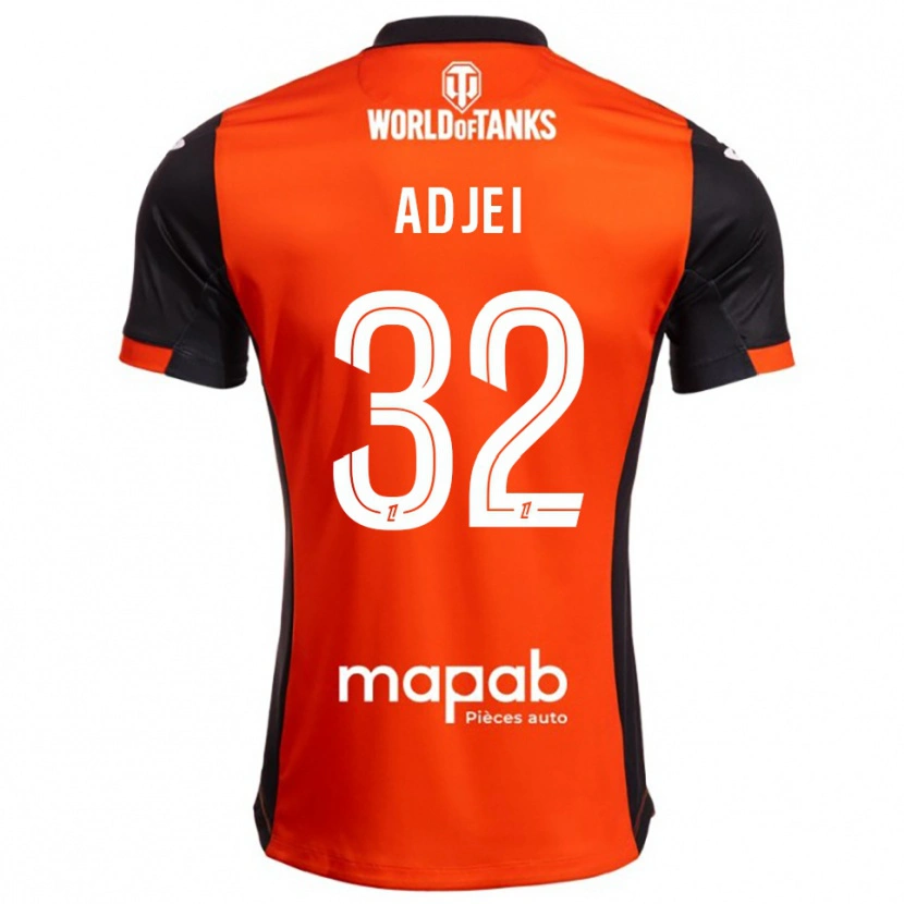 Danxen Uomo Maglia Nathaniel Adjei #32 Nero Arancione Kit Gara Home 2025/26 Maglietta