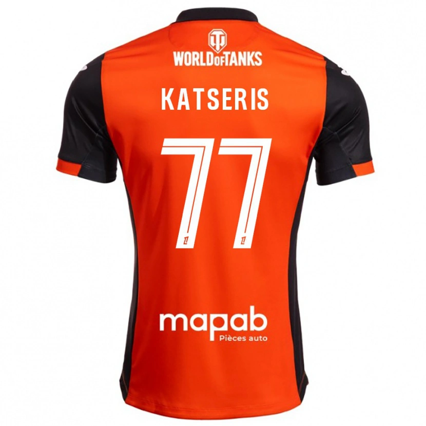 Danxen Uomo Maglia Panos Katseris #77 Nero Arancione Kit Gara Home 2025/26 Maglietta