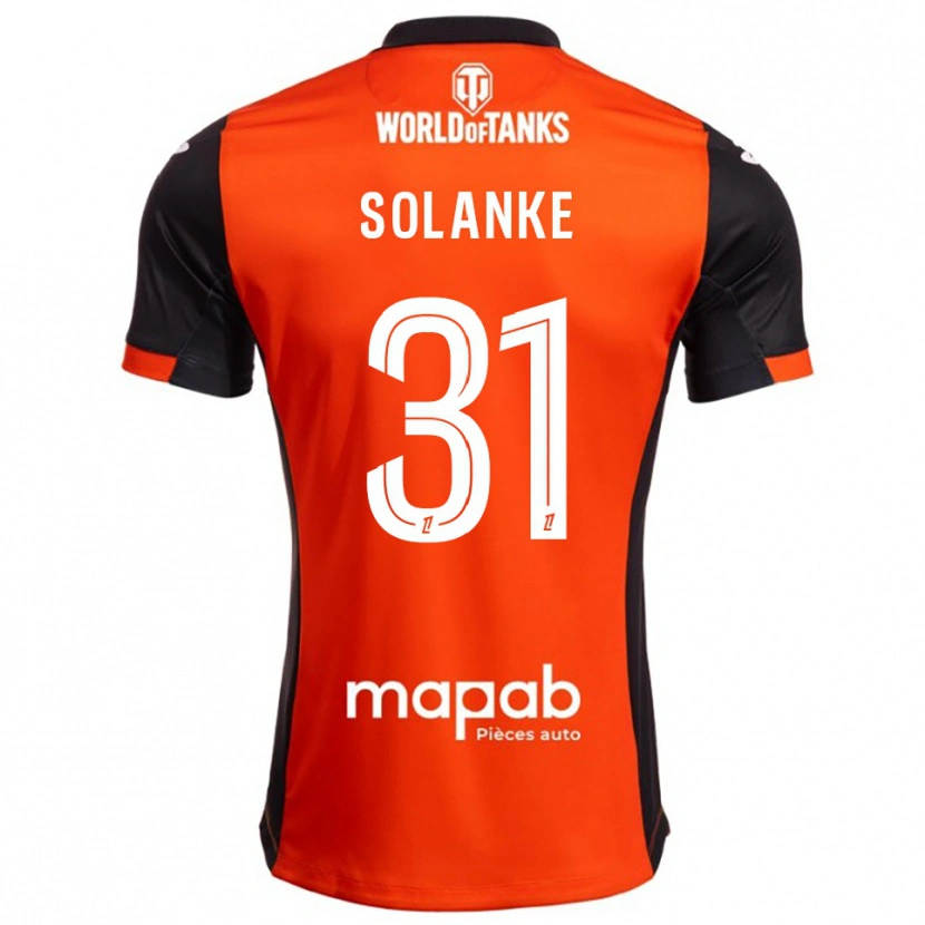 Danxen Uomo Maglia Ade Solanke #31 Nero Arancione Kit Gara Home 2025/26 Maglietta
