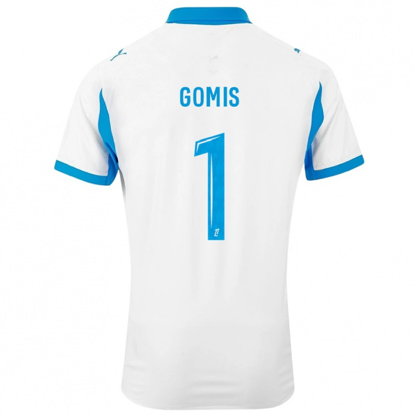 Danxen Uomo Maglia Ibrahim Gomis #1 Bianco Azzurro Kit Gara Home 2025/26 Maglietta