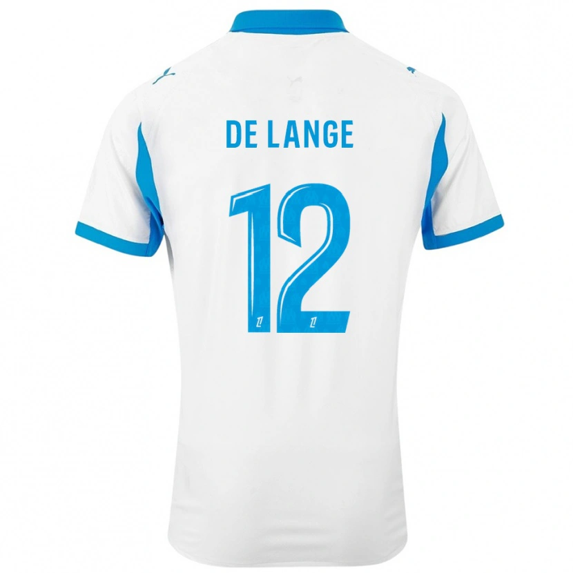 Danxen Uomo Maglia Jeffrey De Lange #12 Bianco Azzurro Kit Gara Home 2025/26 Maglietta