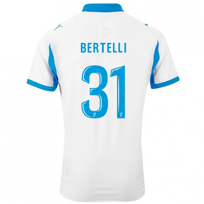 Danxen Uomo Maglia Ugo Bertelli #31 Bianco Azzurro Kit Gara Home 2025/26 Maglietta