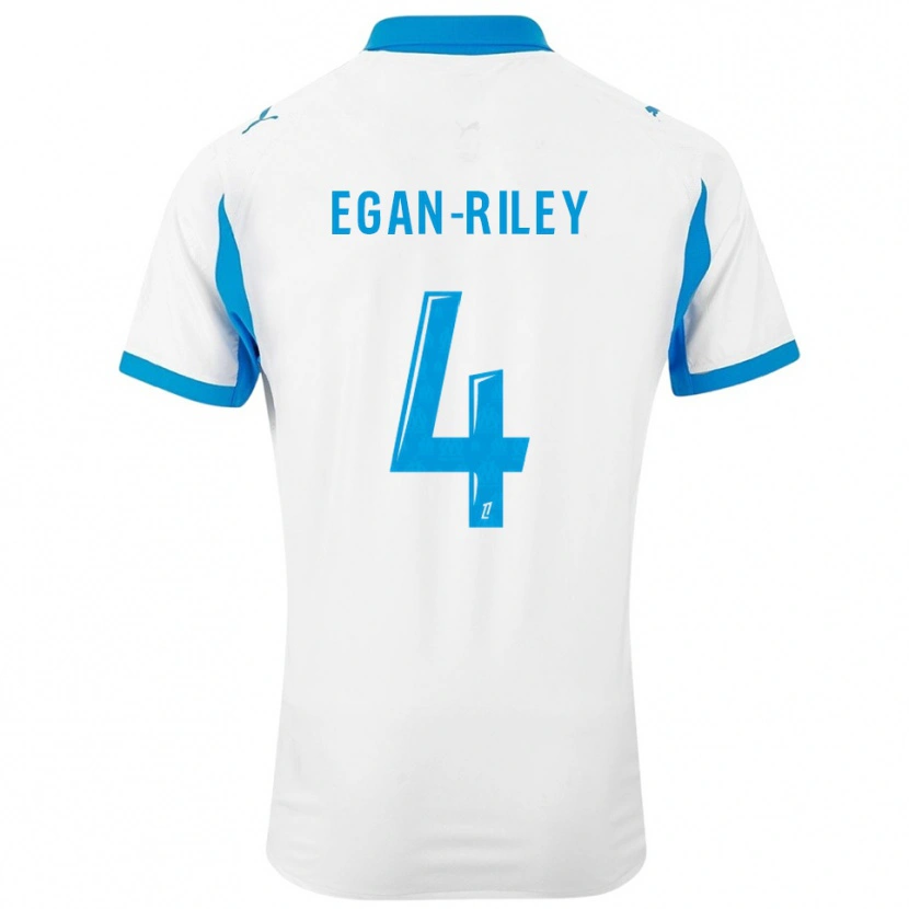 Danxen Uomo Maglia Cj Egan-Riley #4 Bianco Azzurro Kit Gara Home 2025/26 Maglietta