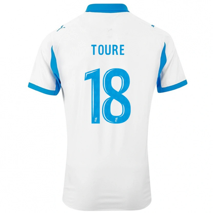 Danxen Uomo Maglia Isaak Toure #18 Bianco Azzurro Kit Gara Home 2025/26 Maglietta