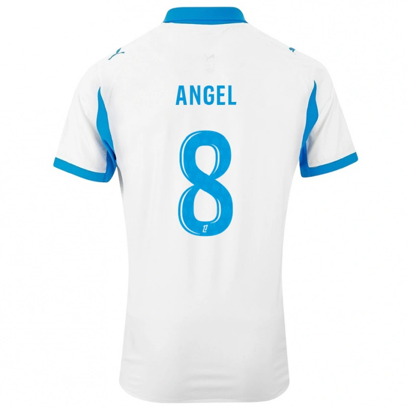 Danxen Uomo Maglia Angel Gomes #8 Bianco Azzurro Kit Gara Home 2025/26 Maglietta