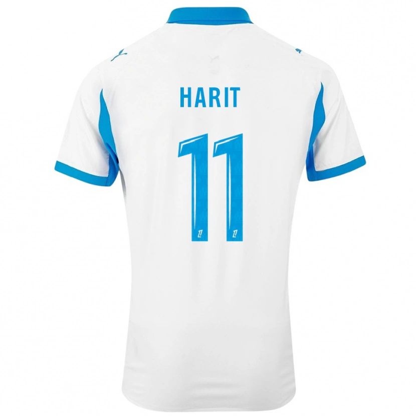 Danxen Uomo Maglia Amine Harit #11 Bianco Azzurro Kit Gara Home 2025/26 Maglietta