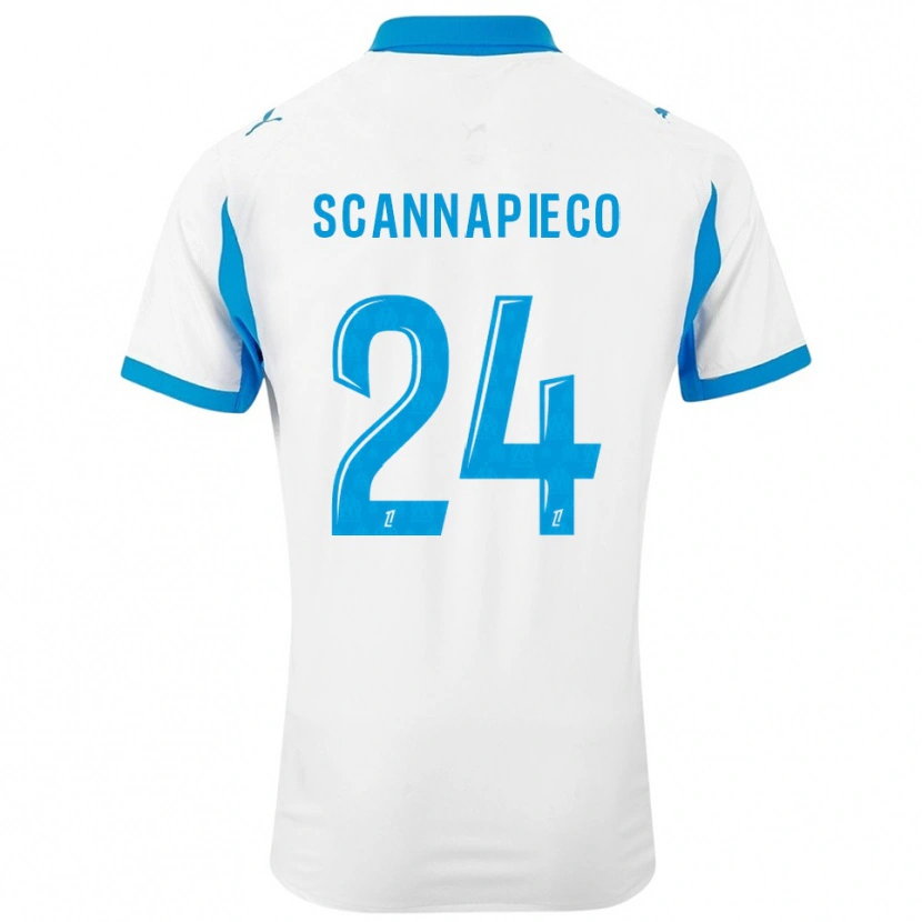 Danxen Uomo Maglia Dona Scannapieco #24 Bianco Azzurro Kit Gara Home 2025/26 Maglietta
