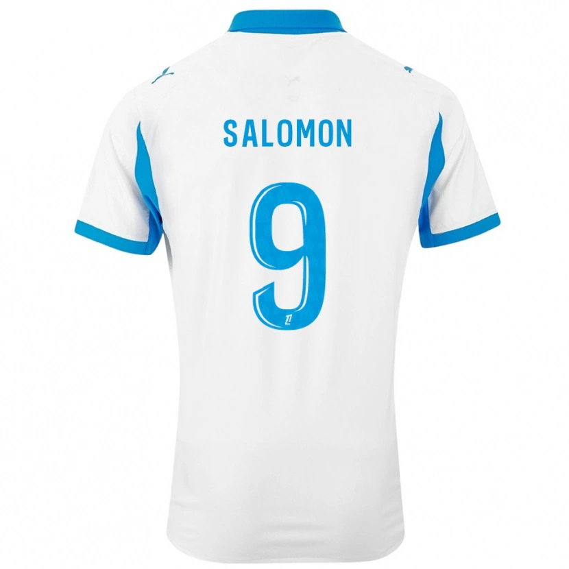 Danxen Uomo Maglia Maeva Salomon #9 Bianco Azzurro Kit Gara Home 2025/26 Maglietta