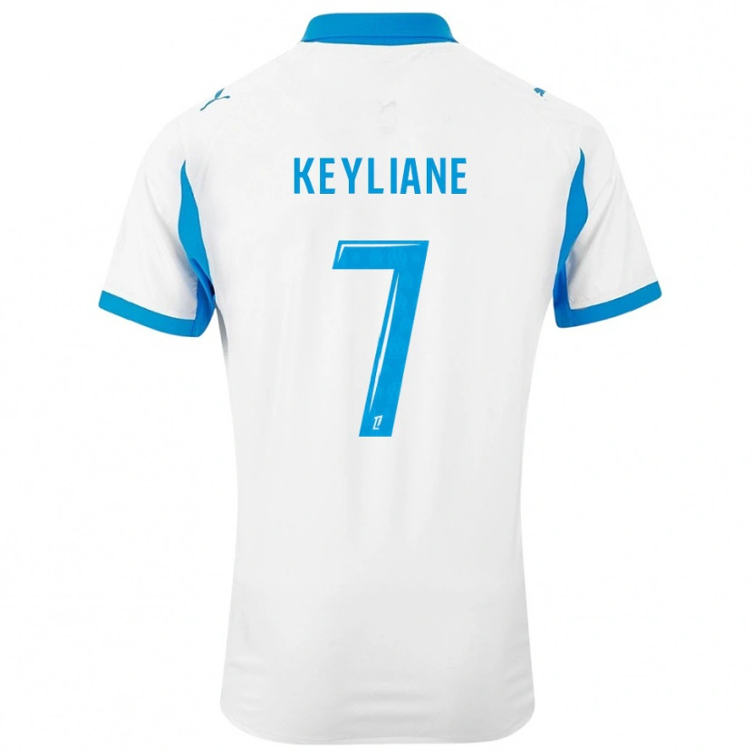 Danxen Uomo Maglia Keyliane Abdallah #7 Bianco Azzurro Kit Gara Home 2025/26 Maglietta