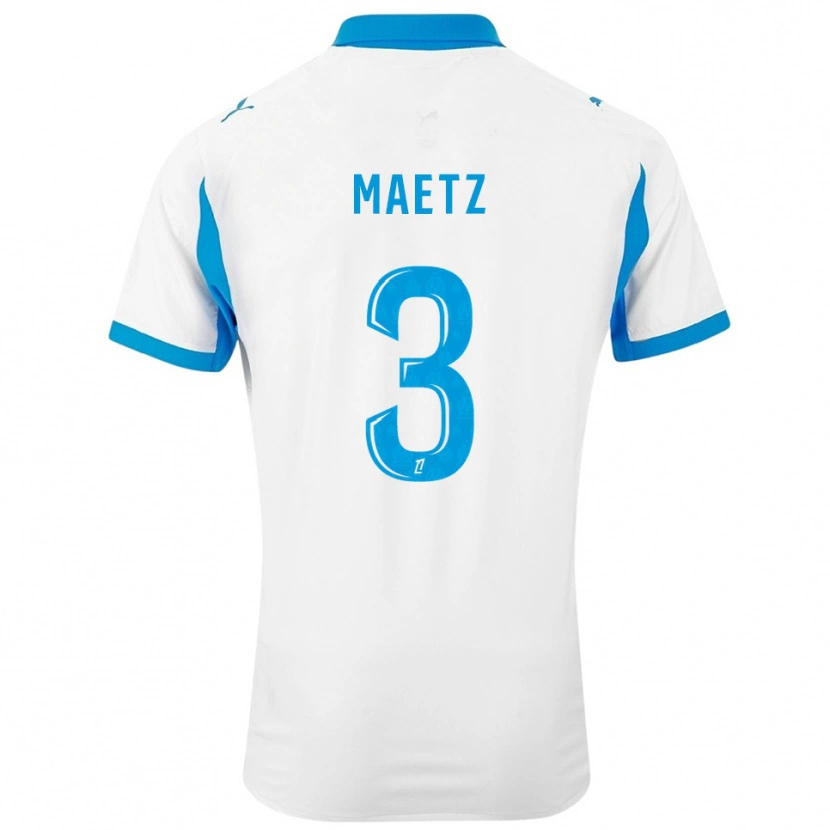 Danxen Uomo Maglia Agathe Maetz #3 Bianco Azzurro Kit Gara Home 2025/26 Maglietta