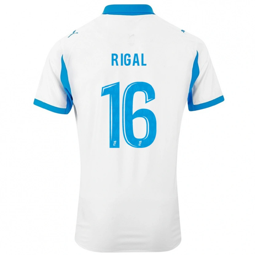 Danxen Uomo Maglia Pablo Rigal #16 Bianco Azzurro Kit Gara Home 2025/26 Maglietta