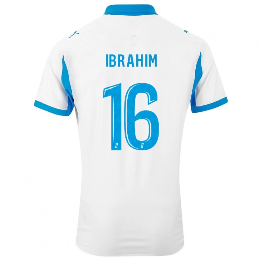 Danxen Uomo Maglia Ayman Ibrahim #16 Bianco Azzurro Kit Gara Home 2025/26 Maglietta