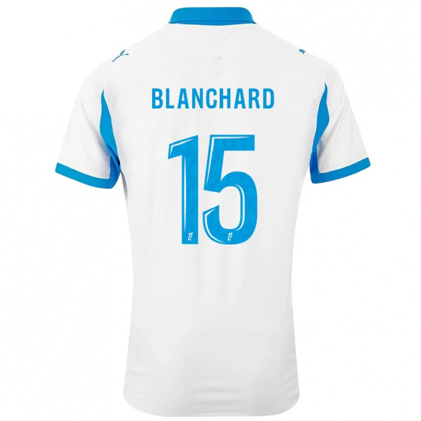 Danxen Uomo Maglia Ninon Blanchard #15 Bianco Azzurro Kit Gara Home 2025/26 Maglietta