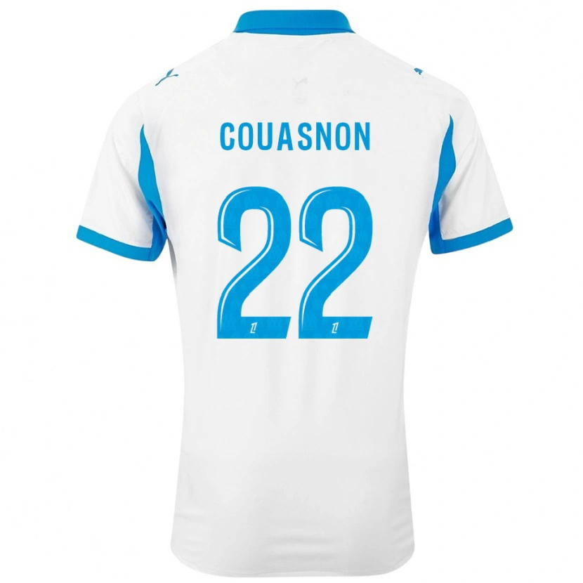 Danxen Uomo Maglia Roxane Couasnon #22 Bianco Azzurro Kit Gara Home 2025/26 Maglietta