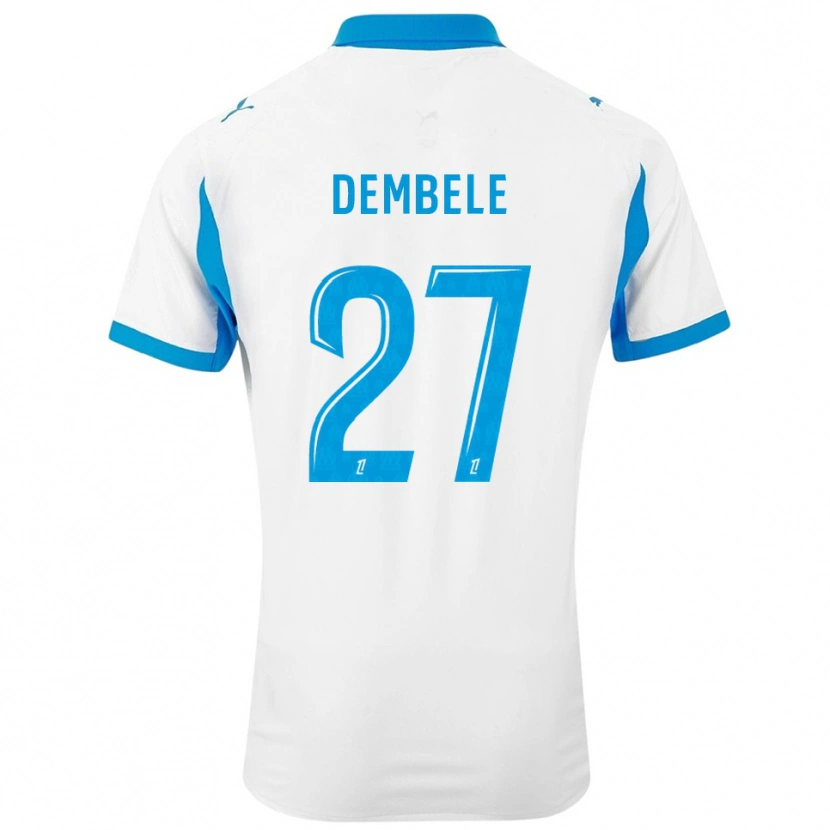 Danxen Uomo Maglia Coumba Dembélé #27 Bianco Azzurro Kit Gara Home 2025/26 Maglietta