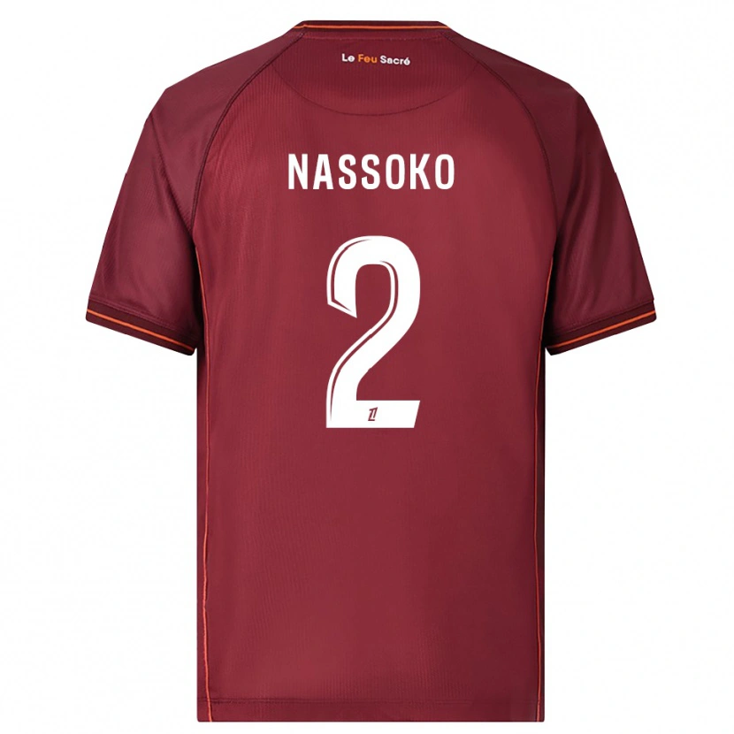 Danxen Uomo Maglia Abdoulaye Nassoko #2 Borgogna Bianco Kit Gara Home 2025/26 Maglietta