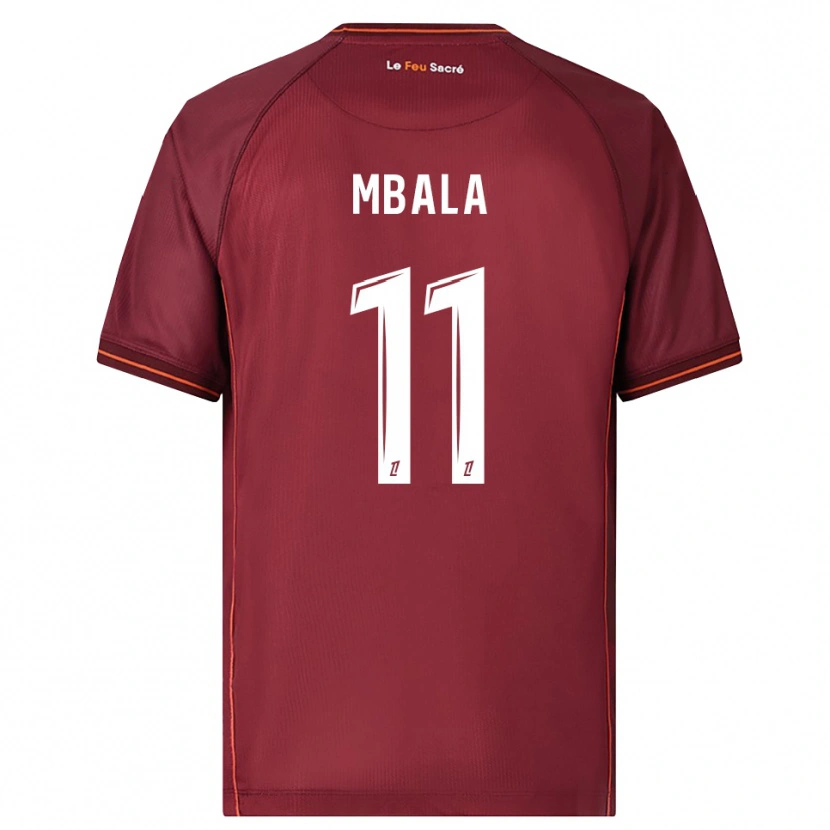 Danxen Uomo Maglia Nathan Mbala #11 Borgogna Bianco Kit Gara Home 2025/26 Maglietta