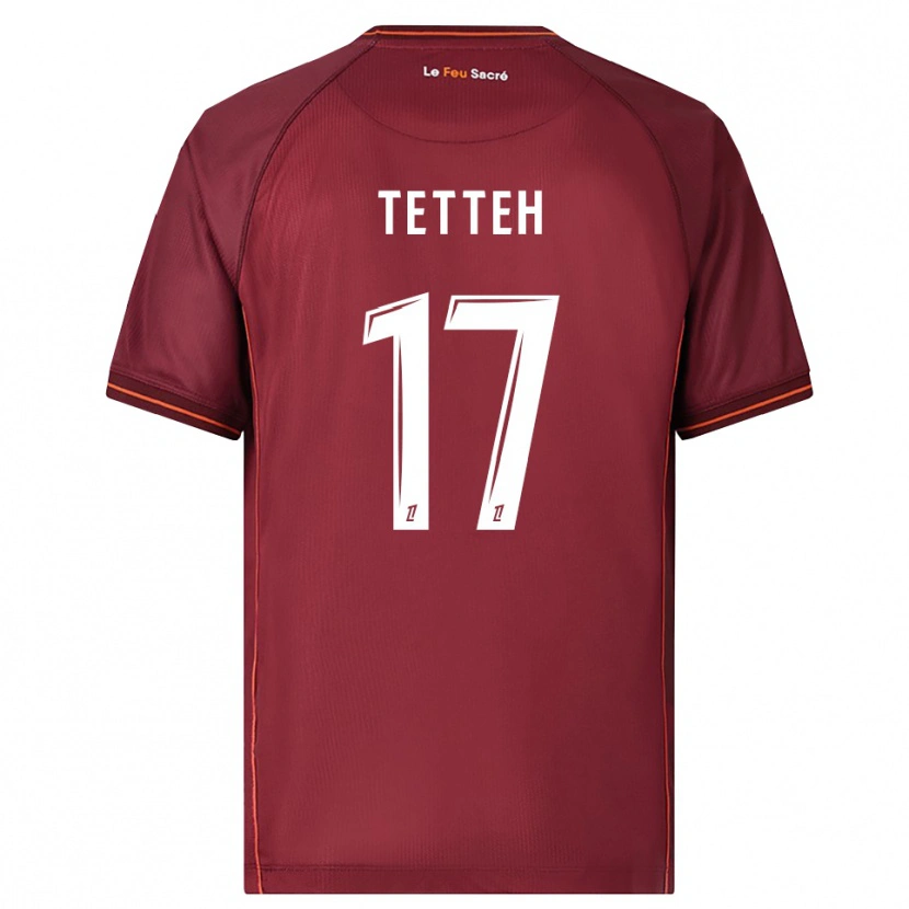 Danxen Uomo Maglia Benjamin Tetteh #17 Borgogna Bianco Kit Gara Home 2025/26 Maglietta