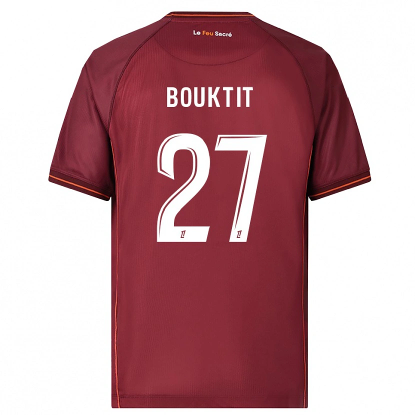 Danxen Uomo Maglia Assia Bouktit #27 Borgogna Bianco Kit Gara Home 2025/26 Maglietta