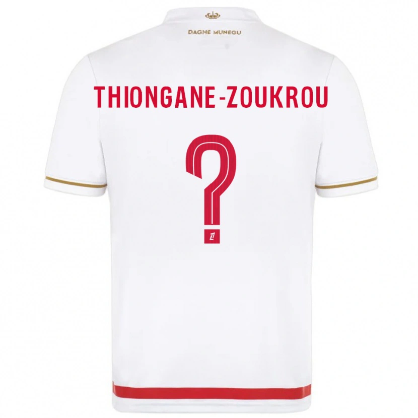 Danxen Uomo Maglia Ackah-Tidiane Thiongane-Zoukrou #0 Rosso Bianco Kit Gara Home 2025/26 Maglietta