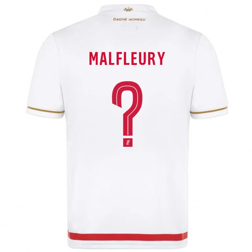 Danxen Uomo Maglia Geoffrey Malfleury #0 Rosso Bianco Kit Gara Home 2025/26 Maglietta