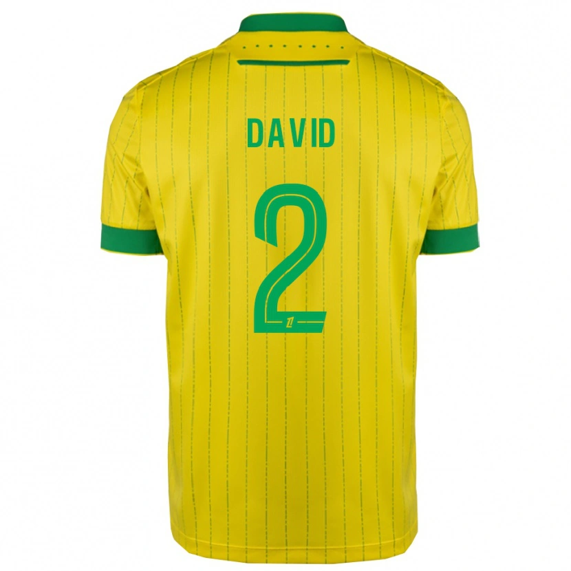 Danxen Uomo Maglia Timothé David #2 Giallo Verde Kit Gara Home 2025/26 Maglietta