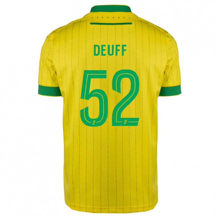 Danxen Uomo Maglia Bahmed Deuff #52 Giallo Verde Kit Gara Home 2025/26 Maglietta