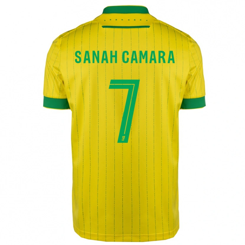 Danxen Uomo Maglia Sanah Camara #7 Giallo Verde Kit Gara Home 2025/26 Maglietta