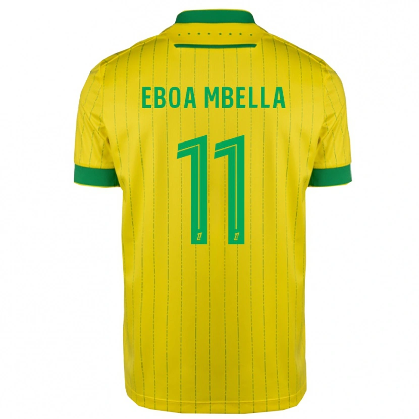 Danxen Uomo Maglia Eden Eboa Mbella #11 Giallo Verde Kit Gara Home 2025/26 Maglietta
